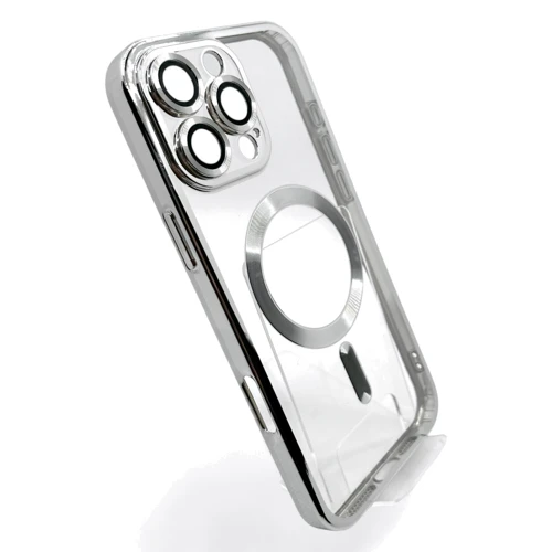 Чехол для iPhone BeCover Chrome Case with MagSafe Silver for iPhone 16 Pro Max (712088): Цвет серебристый