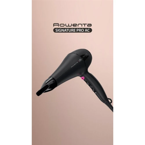 Фен Rowenta Signature Pro AC CV7812: Додаткові параметри Знімний фільтр, іонізація, концентратор, Петля для підвішування, Подача холодного повітря