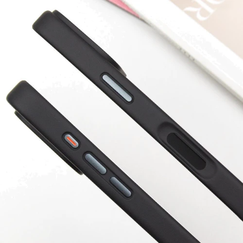 Чехол для iPhone Mobile Case TPU+PC Metal Buttons Black for iPhone 16: Цвет черный