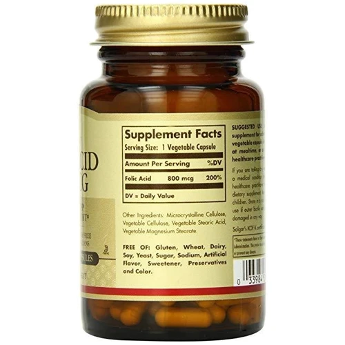 Solgar Folic Acid 800 mcg Vegetable 100 Capsules: Тип Витамин B