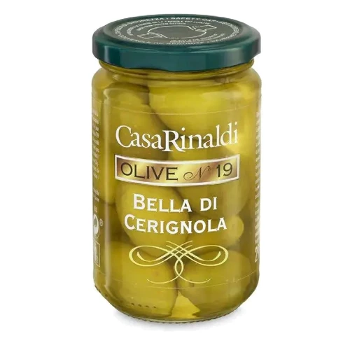 Оливки с косточкой Casa Rinaldi Белла ди Чериньола зеленые 290 г (8006165405652)