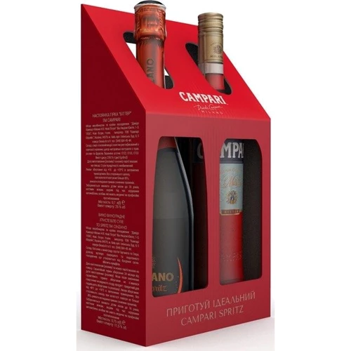 Подарочный набор Campari 0.7 л 25% + Вино игристое Cinzano To-Spritz белое сухое 0.75 л (DDS4820180020294): Вид напитка Аперитив