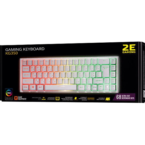 Клавиатура 2E KG350 RGB USB White (2E-KG350UWT) фото 8