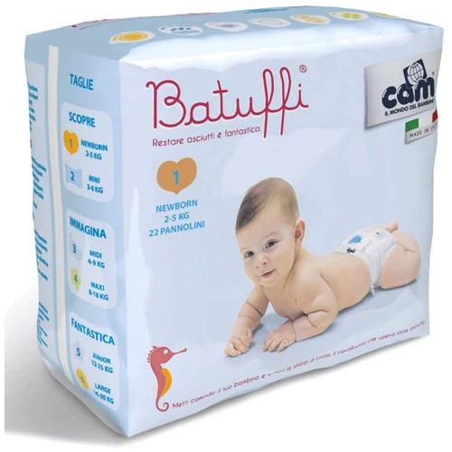 Підгузки Cam Batuffi NEWBORN (2-5кг) 22шт. фото 1