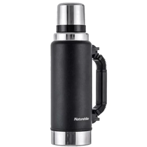 Термос Naturehike Q-9H NH19SJ011 304 сталь с ручкой черный 2.2 л (6927595740279)