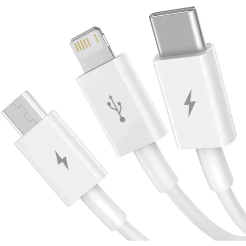 Кабель Baseus USB Cable to Micro USB/Lightning/Type-C Superior Series Fast Charging Data 3.5A 1m White (P10320105221-00) фото 7