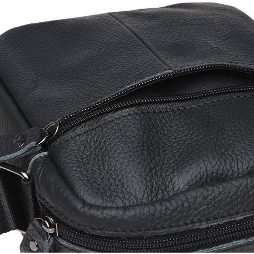 Чоловіча сумка через плече Keizer чорна (K11816-black): Фактура матова, Зерниста