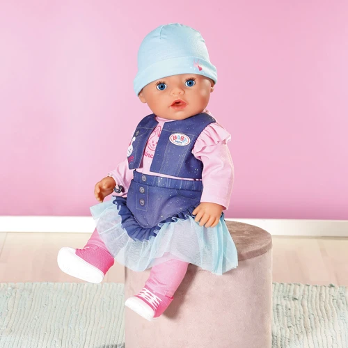 Кукла Baby Born Джинсовый стиль крохи (836385): Особенности интерактивная кукла