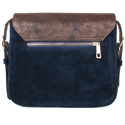 Женская сумка почтальонка Laskara темно-синяя (LK10189-bronze-navy): Тип Сумки