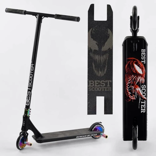 Самокат трюковый Best Scooter "SIMBIOTE" HIC-система, ПЕГИ, алюминиевый диск и дека Black (102305)