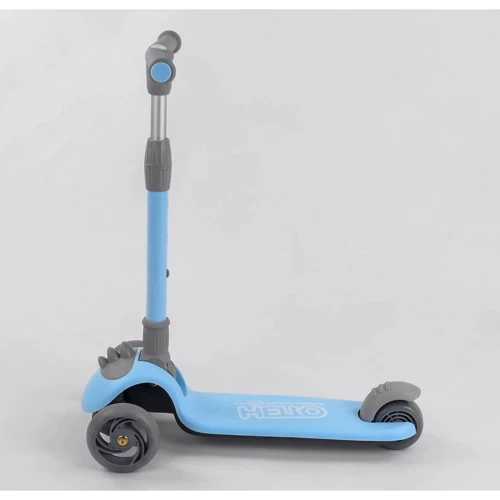 Самокат триколісний Best Scooter складаний алюмінієвий кермо, 3 колеса PU зі світлом Blue (102027): Максимальне допустиме навантаження, кг 60