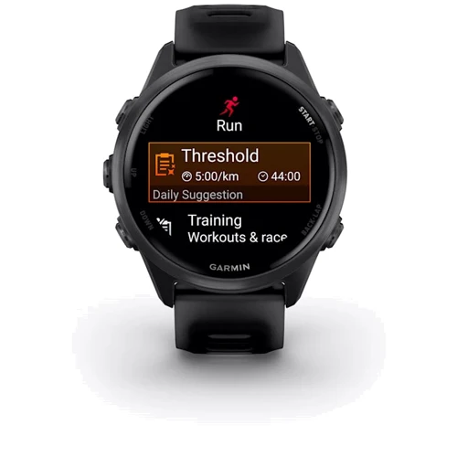 Смарт-годинник Garmin Forerunner 570 42mm Slate Grey Aluminium with Translucent Black/Black Band (010-02970-00): Дисплей 1.2" AMOLED (390 x 390) / Corning Gorilla Glass 3