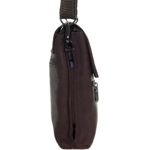 Мужская сумка планшет Borsa Leather коричневая (104333-brown): Тип ручки Без ручки, Плечевой ремень