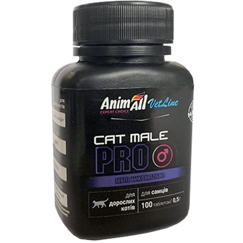 Вітаміни AnimAll VetLine CAT MALE PRO для дорослих котів (самців) 100 т.х0.5 г (139891)