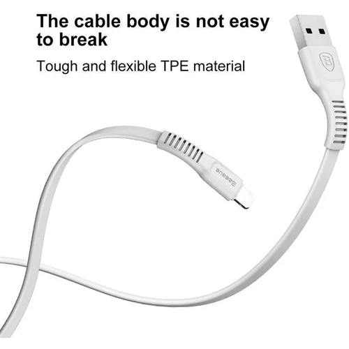 Кабель Baseus USB Cable to Lightning Tough 1m White (CALZY-B02) фото 4