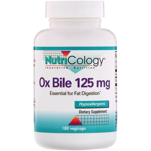 Nutricology Ox Bile 125 mg 180 Vegicaps Экстракт бычьей желчи