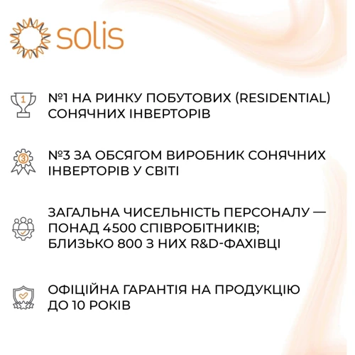 Гибридный солнечный инвертор (hybrid) Solis S6-EH1P6K-L-PLUS (6кВт,1 фаза,2 MPPT)