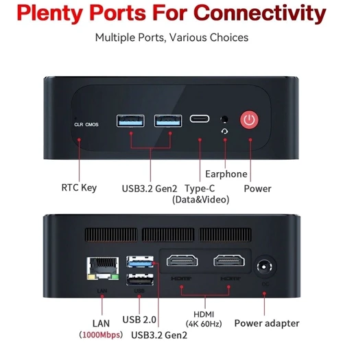 Персональный компьютер (ПК) Beelink SER5 Pro 16/500Gb, Ryzen 7 5800H, Windows 11 Pro (9Y.EU2890830A20) фото 9
