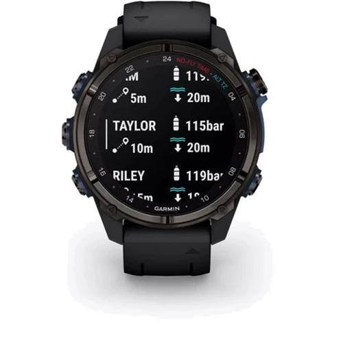 Смарт-часы Garmin Descent Mk3i 43mm Carbon Grey DLC Titanium with Black Silicone Band and Descent T2 Transceiver (BNDL-DMK3I-43CGTDT2): Материал корпуса Титан с алмазоподобным углеродным покрытием