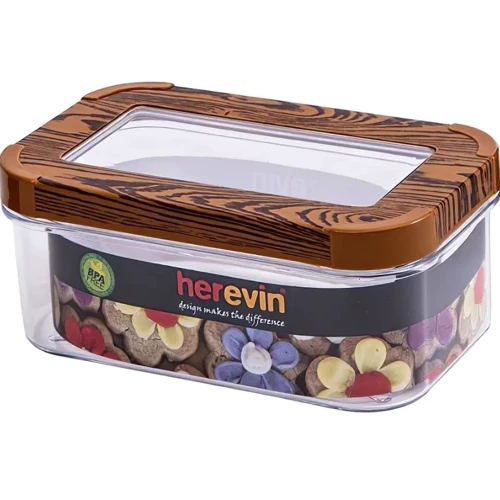 Ємність для зберігання HEREVIN WOOD Transparent Lid 0.6 л (161211-003)