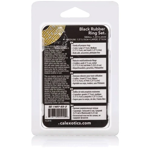 CalExotics Rubber Ring - 3 Piece Set - набор эрекционных колец, белый