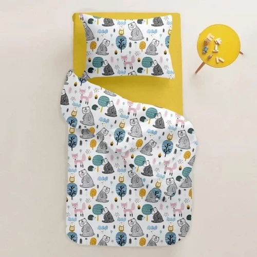 Комплект постільної білизни Cosas AnimalsForest Mustard підлітковий (4822052068724)
