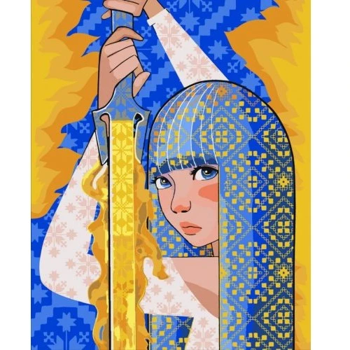 Картина по номерам SANTI Отважная Украинка 40х50 см (954456)