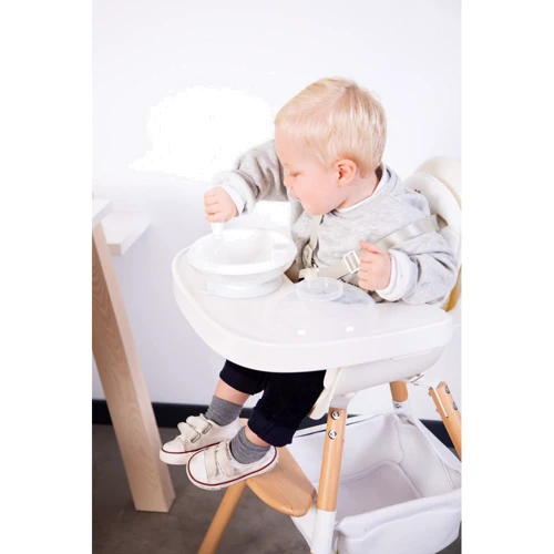 Стульчик для кормления Childhome Evolu 2 с бампером natural/white (CHEVOCHNW): Материал металл
