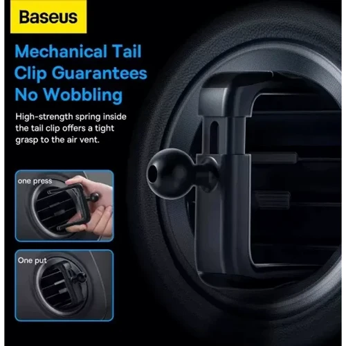 Держатель Baseus Car Holder Air Vent Metal Age II Gravity Dark Grey (SUJS030013) фото 14