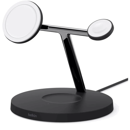 Зарядний пристрій Belkin Wireless Charger Base Station MagSafe Black (WIZ009VFBK) for iPhone 16 I 15 I 14 I 13 I 12 series and Apple Watch: Особливості Швидка зарядка, Для Apple Watch, MagSafe