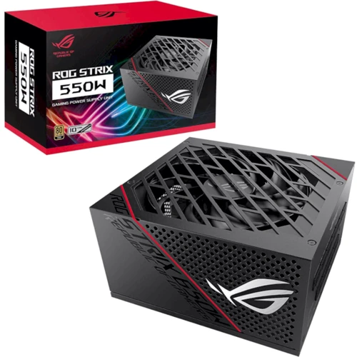Блок питания ASUS ROG STRIX (550W), >90, 80+ Gold, 135mm, 1xMB 24pin(20+4), 2xCPU 8pin(4+4), 3xMolex, 8xSATA, 2xP (90YE00A2-B0NA00): Модульные (съемные) кабеля Есть