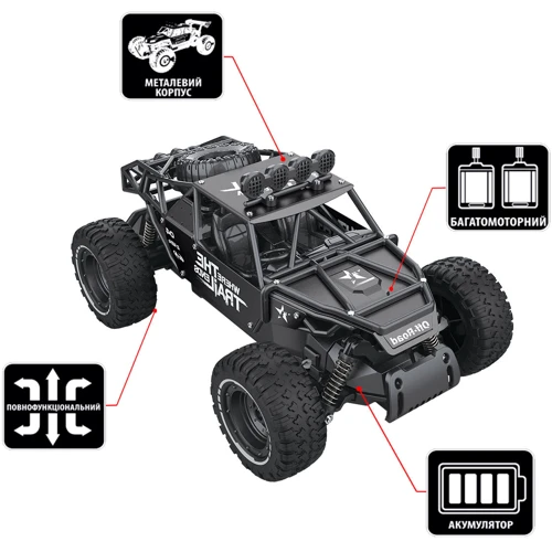 Автомобиль Sulong Toys OFF-ROAD CRAWLER на р/у RACE (черный) (SL-309RHMBl): Привод Задний