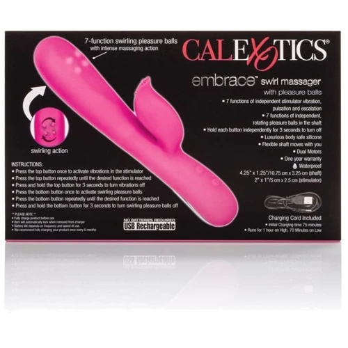 Вибратор Embrace Swirl Massager 11x3 см, розовый