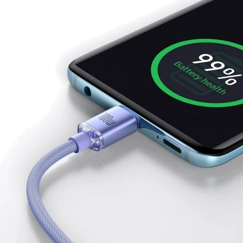 Кабель Baseus Cable USB-C to USB-C Crystal Shine 100W 1.2m Purple (CAJY000605) фото 5