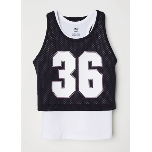 Спортивна майка H & M 6294738 146-152 см чорно-біла