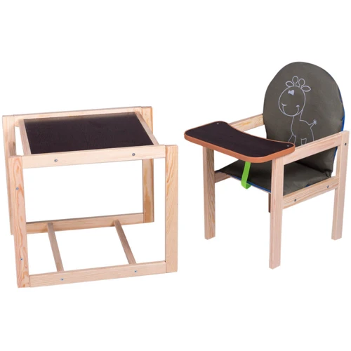 Стульчик- трансформер Наталка Зайчик люкс eko графит (жирафик) (622918)