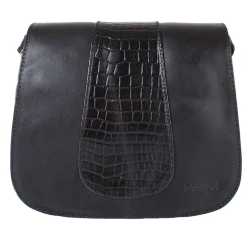 Женская сумка почтальонка Laskara черная (LK-DD217-black-croco): Стиль Повседневный (Casual)