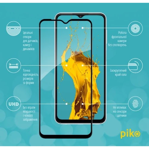 Аксесуар для смартфона Piko Tempered Glass Full Glue Black для Samsung A235 Galaxy A23 4G: Тип защитное стекло