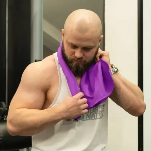 Рушник Love You спортивне 50х90 темно-бузковий (60113)