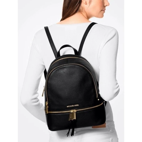 Женский рюкзак Michael Kors RHEA ZIP MD BACKPACK черный (30S5GEZB1L001): Фактура Матовая, Гладкая