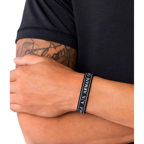 Чоловічий браслет Armani Exchange чорний (AXG0082040) фото 1
