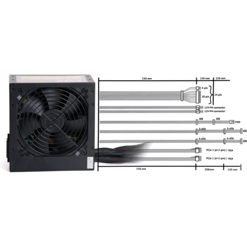 Блок живлення Vinga 500W (VPS-500PV2) фото 5