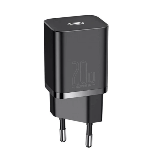 Зарядное устройство Baseus USB-C Wall Charger Super Si 20W Black with Cable USB-C to Lightning (TZCCSUP-B01): Особенности Быстрая зарядка, Power Delivery (PD), USB-C