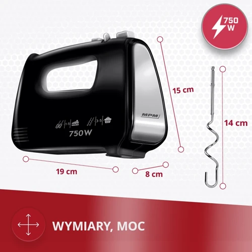 Миксер MPM MMR-19/C: Мощность, Вт 750