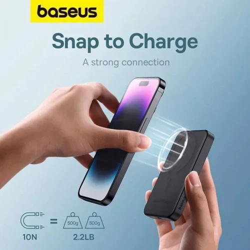 Внешний аккумулятор Baseus Power Bank 5000mAh Magnetic Wireless 20W Black (P10022107113-00) фото 8