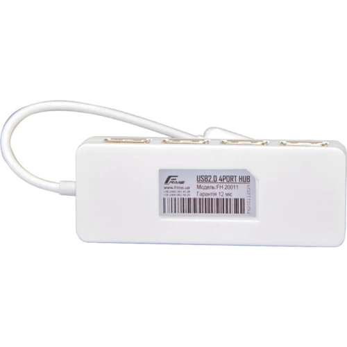 Аксессуар для накопителя Frime 4хUSB2.0 Hub White (FH-20011) фото 2