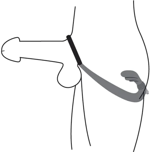 Вибростимулятор простаты с эрекционным кольцом Prostatic Play Cock Ring Vibrating Prostate (черный)