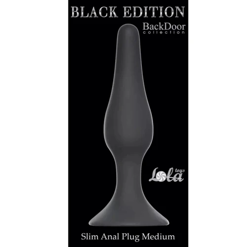 Анальный плаг Lola Toys Black Edition - Slim Anal Plug Medium, Black (57420601)
