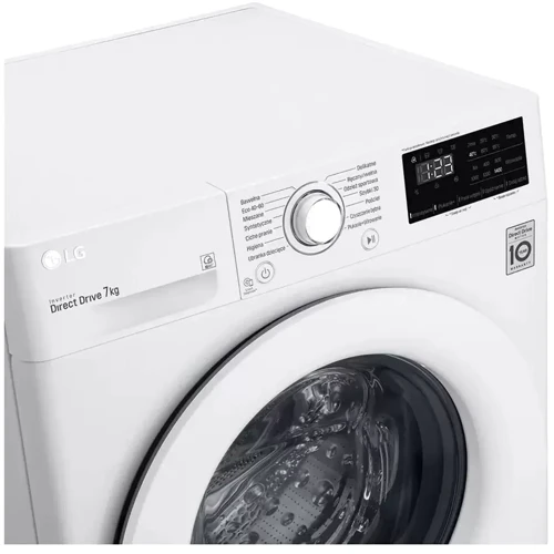 Стиральная машина LG F4WN207N3E: Загрузка белья (стирка), кг 7
