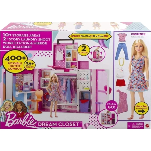 Игровой набор Barbie Двухэтажный шкаф с куклой Барби (HGX57)